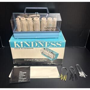Clairol Kindness Instant Hairsetter Blue Model 735 Orig Clips Box Denmark Tested